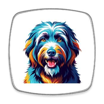 Portuguese Sheepdog Breed Colorful Cartoon Kawaii - Square fridge magnet - white - Front