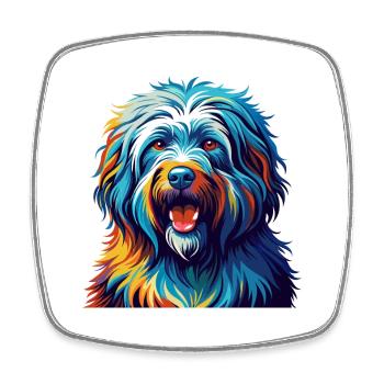 Puli Chien Race Coloré Aquarelle Dessin Animé Kawaii - Magnet carré - blanc - Devant