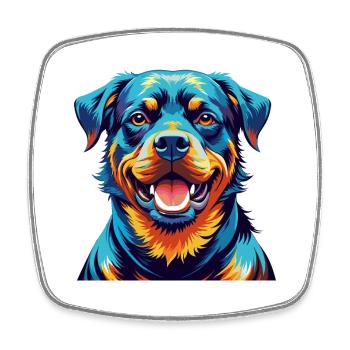 Rottweiler Hunderasse Bunt Karikatur Kawaii - Viereckiger Kühlschrankmagnet - Weiß - Vorne