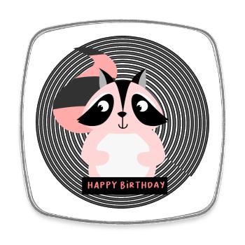 ALLES GUTE ZUM GEBURTSTAG. ALLES GUTE ZUM GEBURTSTAG. JAHRESTAG. - Viereckiger Kühlschrankmagnet - Weiß - Vorne