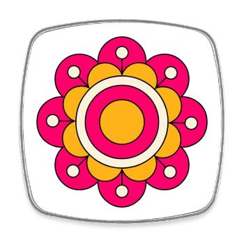 Cute Funky Flower - Square fridge magnet - white - Front