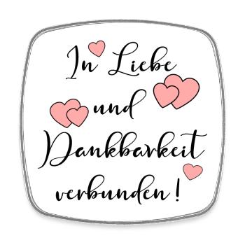 ABSCHIED LIEBE DANKBARKEIT Verbundenheit - Viereckiger Kühlschrankmagnet - Weiß - Vorne