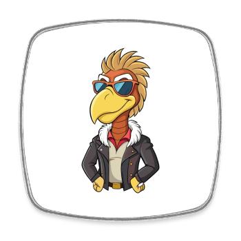 Vulture Lustige Cartoon Kawaii Jacke Sonnenbrille - Viereckiger Kühlschrankmagnet - Weiß - Vorne