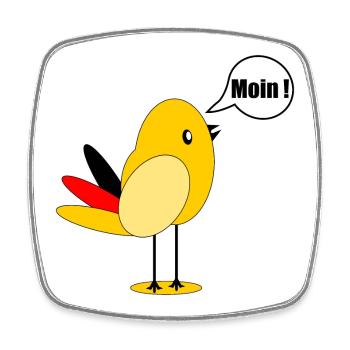 Germany Flag Bird Moin - Square fridge magnet - white - Front