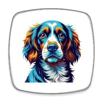 Alpine Spaniel Hunderasse Bunte Karikatur Kawaii - Viereckiger Kühlschrankmagnet - Weiß - Vorne