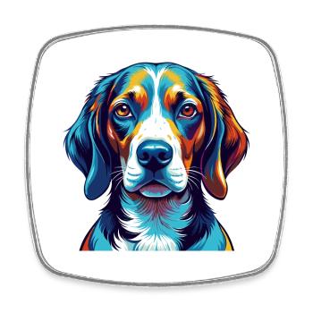 Amerikanischer Foxhound Hunderasse Karikatur Kawaii - Viereckiger Kühlschrankmagnet - Weiß - Vorne
