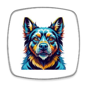 Aryan Molossus Chien Race Coloré Dessin Animé Kawaii - Magnet carré - blanc - Devant
