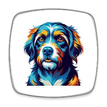Austrian Brandlbracke Dog Breed Cartoon Kawaii - Square fridge magnet - white - Front