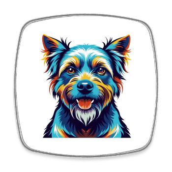 Berger De Beauce Dog Breed Colorful Cartoon Kawaii - Square fridge magnet - white - Front