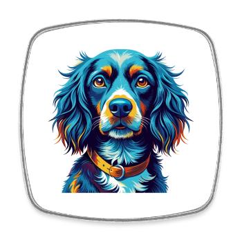 Blue Picardy Spaniel Dog Breed Cartoon Kawaii - Square fridge magnet - white - Front