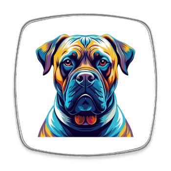Boerboel Race Chien Coloré Dessin Animé Kawaii - Magnet carré - blanc - Devant