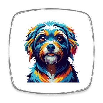 Bolognese Hunderasse Bunte Karikatur Kawaii - Viereckiger Kühlschrankmagnet - Weiß - Vorne