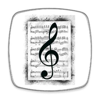 Musical Note Music - Square fridge magnet - white - Front