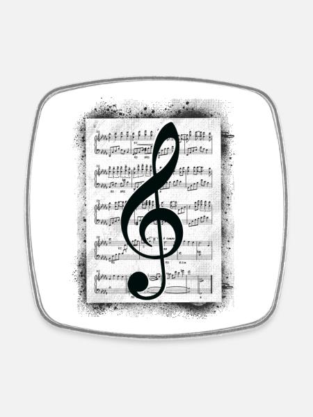 Musique de note de musique - Magnet carré - blanc