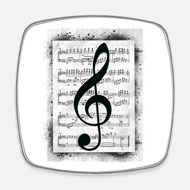 Musique de note de musique - Magnet carré - blanc