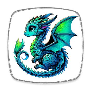Dragon - Square fridge magnet - white - Front