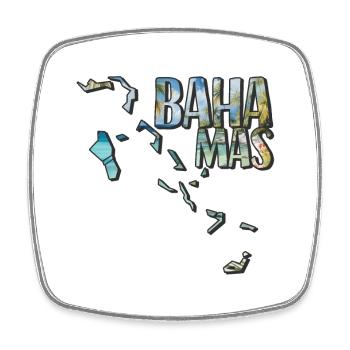 Watercolor Map Bahamas - Square fridge magnet - white - Front