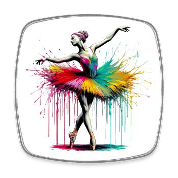 Balletttänzerin mit Tutu - Viereckiger Kühlschrankmagnet - Weiß - Vorne