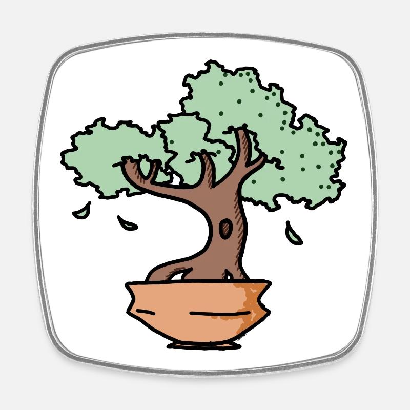 arbre zen - Magnet carré - blanc