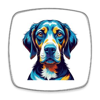 Serbischer Windhund Rasse Bunte Karikatur Kawaii - Viereckiger Kühlschrankmagnet - Weiß - Vorne