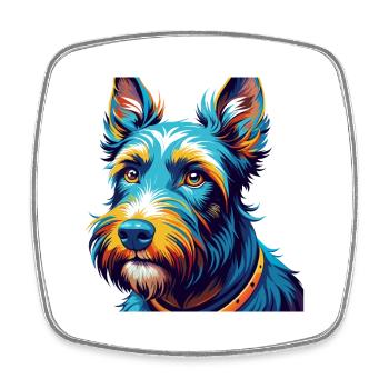 Scottish Terrier Hunderasse Bunte Karikatur Kawaii - Viereckiger Kühlschrankmagnet - Weiß - Vorne