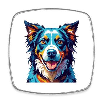 Schweizer Laufhund Hunderasse Cartoon Kawaii - Viereckiger Kühlschrankmagnet - Weiß - Vorne