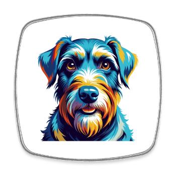 Sealyham Terrier Dog Breed Colorful Cartoon Kawaii - Square fridge magnet - white - Front