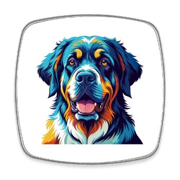 Spanische Dogge Hunderasse Bunte Karikatur Kawaii - Viereckiger Kühlschrankmagnet - Weiß - Vorne