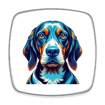Southern Hound Dog Breed Colorful Cartoon Kawaii - Square fridge magnet - white - Front