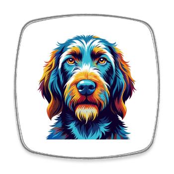 Spinone Italiano Race de chien Dessin animé coloré Kawaii - Magnet carré - blanc - Devant