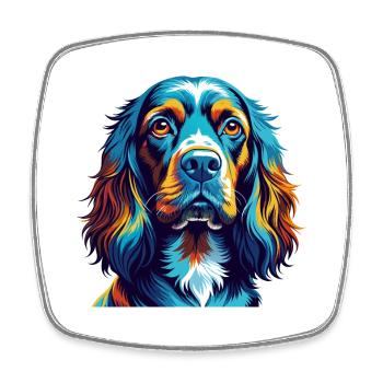 Sussex Spaniel Hunderasse Bunt Karikatur Kawaii - Viereckiger Kühlschrankmagnet - Weiß - Vorne