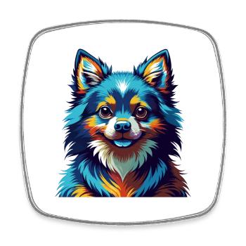 Toy German Spitz Dog Breed Colorful Cartoon Kawaii - Square fridge magnet - white - Front