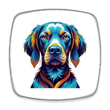 Vizsla Dog Breed Colorful Cartoon Kawaii - Square fridge magnet - white - Front