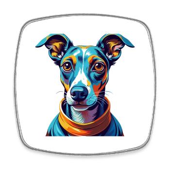Whippet Dog Breed Colorful Cartoon Kawaii - Square fridge magnet - white - Front