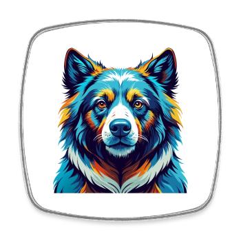 Tahltan Bear Dog Breed Colorful Cartoon Kawaii - Square fridge magnet - white - Front