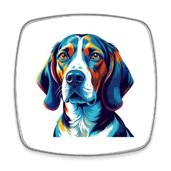 Treeing Walker Coonhound Dog Breed Cartoon Kawaii - Square fridge magnet - white - Front