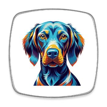 Braque de Weimar Chien Race Coloré Dessin Animé Kawaii - Magnet carré - blanc - Devant