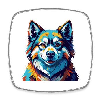 Westsibirische Laika Hunderasse Karikatur Kawaii - Viereckiger Kühlschrankmagnet - Weiß - Vorne
