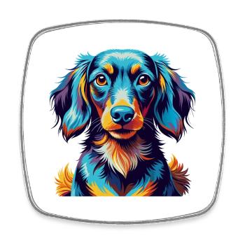 Westphalien Dachsbracke Chien Race Dessin Animé Kawaii - Magnet carré - blanc - Devant
