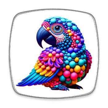 Pop-Art-Bird (01) - Viereckiger Kühlschrankmagnet - Weiß - Vorne