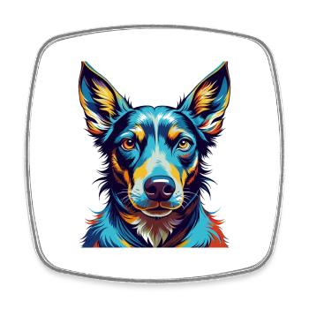 Chien courant andalou race de chien dessin animé coloré Kawaii - Magnet carré - blanc - Devant