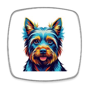 Australian Terrier Hunderasse Karikatur Kawaii - Viereckiger Kühlschrankmagnet - Weiß - Vorne