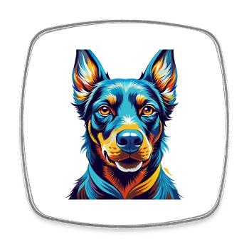 Beauceron Hunderasse Bunte Karikatur Kawaii - Viereckiger Kühlschrankmagnet - Weiß - Vorne