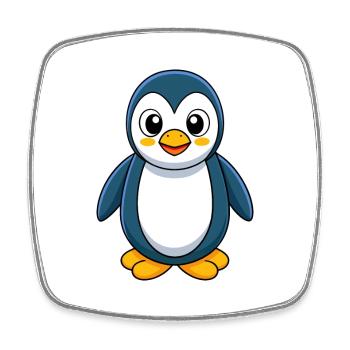 Pinguin Niedliche Maskottchen Cartoon Figur Kawaii - Viereckiger Kühlschrankmagnet - Weiß - Vorne