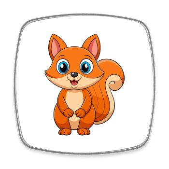 Écureuil Mignon Mascotte Personnage De Dessin Animé Kawaii - Magnet carré - blanc - Devant
