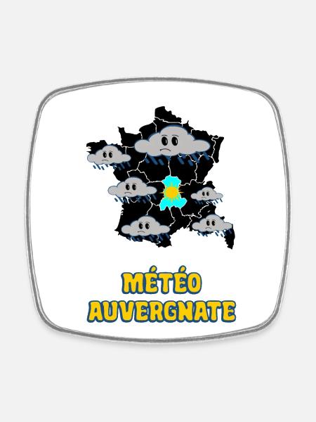 Météo Auvergnate - Magnet carré - blanc