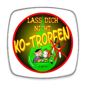 KO Tropfen - Viereckiger Kühlschrankmagnet - Weiß - Vorne