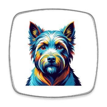 Westie Hunderasse Bunte Karikatur Kawaii - Viereckiger Kühlschrankmagnet - Weiß - Vorne