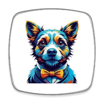 Teddy Roosevelt Terrier Chien Race Dessin animé Kawaii - Magnet carré - blanc - Devant