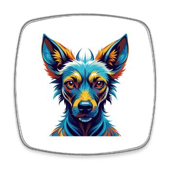 Xoloitzcuintli Hunderasse Bunte Karikatur Kawaii - Viereckiger Kühlschrankmagnet - Weiß - Vorne